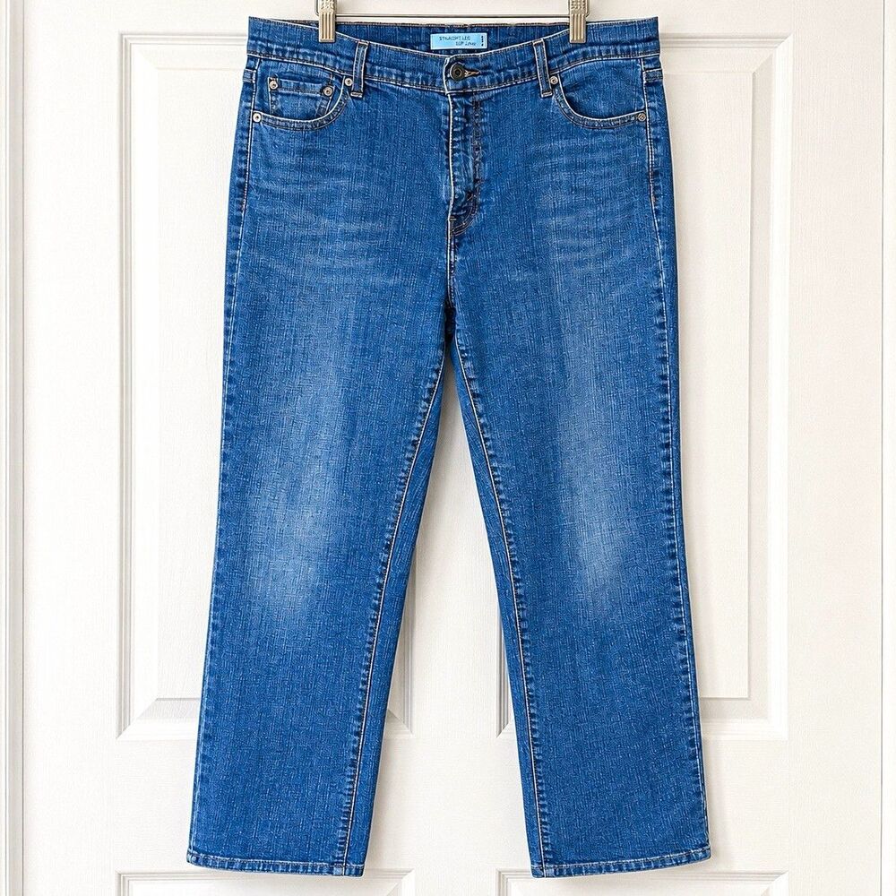 Levi's 505 Straight Leg Girls Blue Denim Jeans 16 Waist 36" Cotton Blend